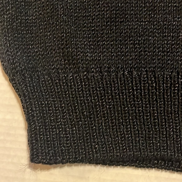 VTG-80’s-Franco Valeri-S-black/white/gold-Angora, V-neck, long sleeve, sweater. - Picture 5 of 14